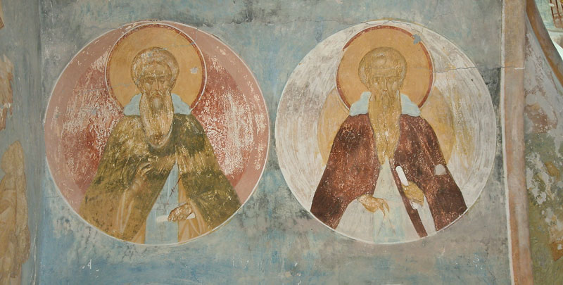 Dionisy's frescoes. St. Thomas the Maleian (?) and St. Ephimius the Great (?)