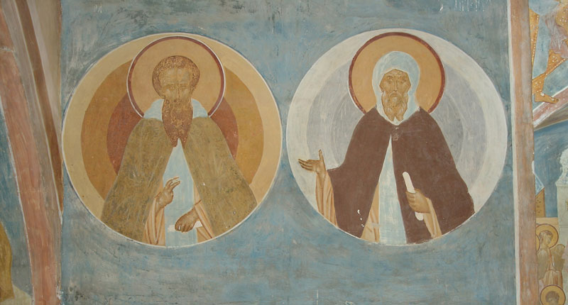 Dionisy's frescoes. Sts. Theodosios the Great and Antony the Great