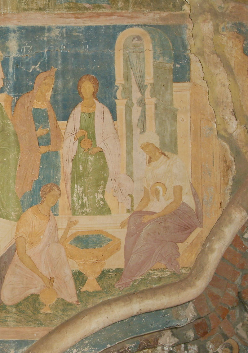 Фрески Дионисия. Купание Марии