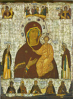 Богоматерь Одигитрия Смоленская, с избранными святыми. Дионисий. Последняя четверть XV века