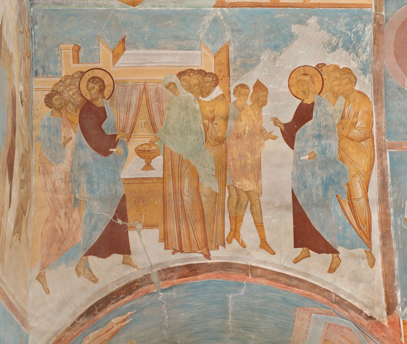 Dionisy's frescoes. Widow’s Mite; Healing of Two Blind Men