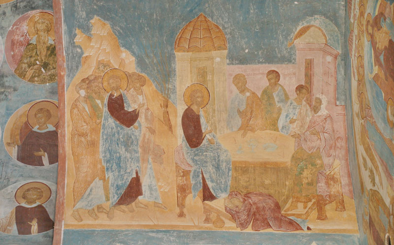 Dionisy's frescoes. Withering the Fig Tree; Feast in the house of Simon the Pharisee