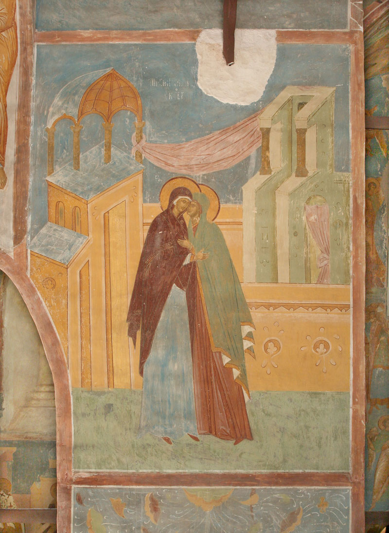 Dionisy's frescoes. “...be born from a virginal womb...” (Akathist. Eikos 3)