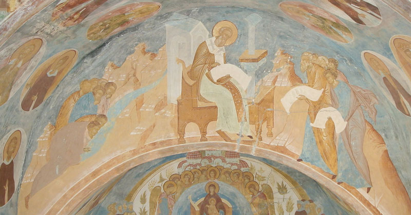 Dionisy's frescoes. Teaching of St. Gregory the Theologian