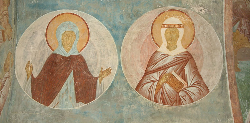 Dionisy's frescoes. Sts. Theodora and Martyr Thekla