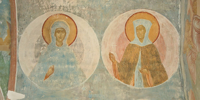 Dionisy's frescoes. Empress Helena and Unknown Saint