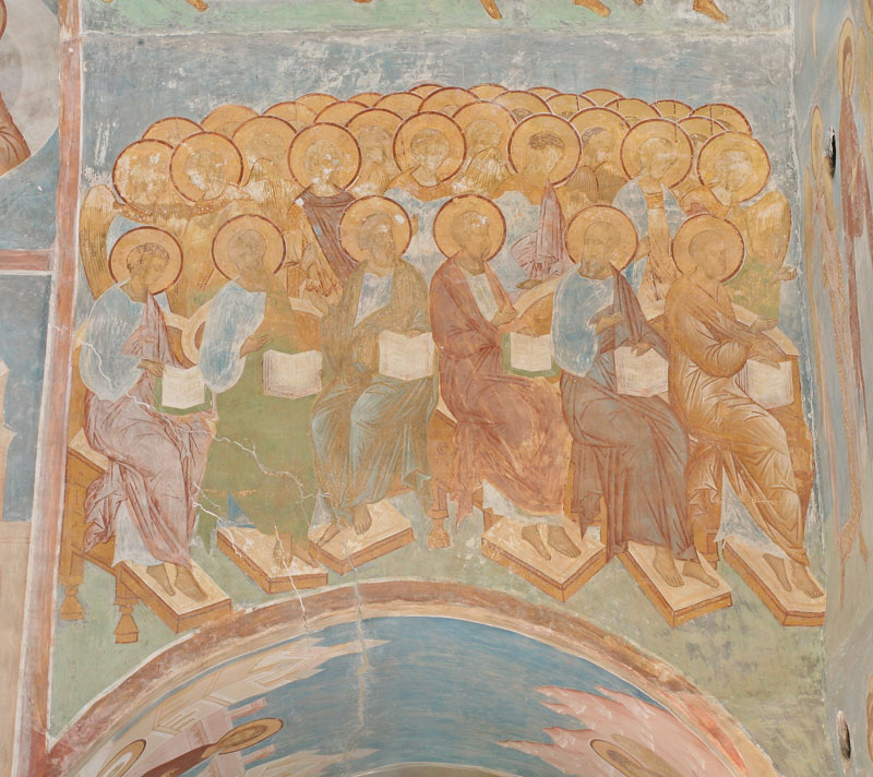 Dionisy's frescoes. Apostles and Angels from The Last Judgement composition