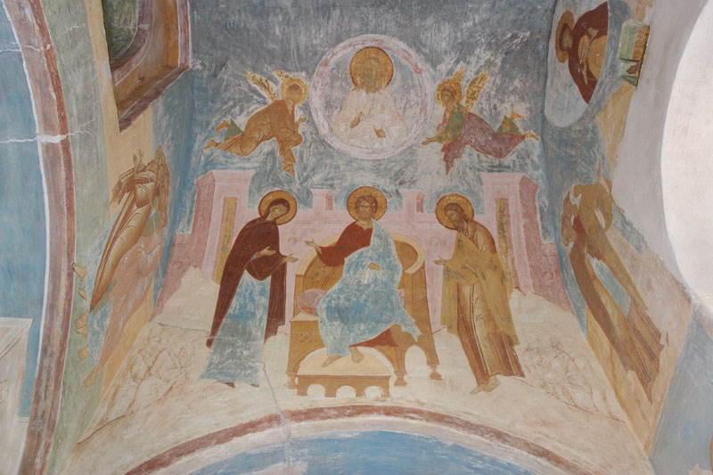 Dionisy's frescoes. “...was wholly present with those on earth, yet never absent from those in Heaven...” (Akathist, Eikos 8)