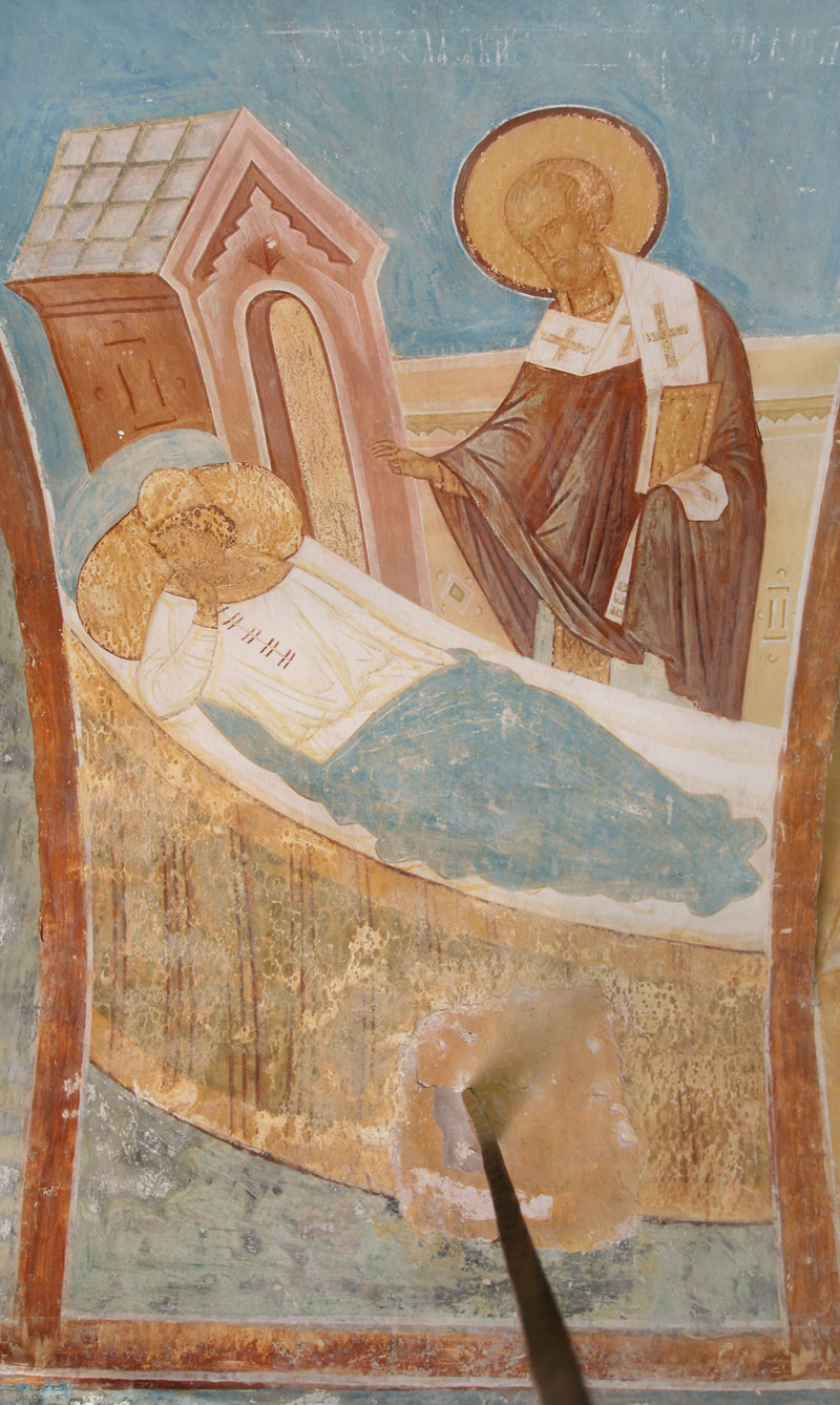 Dionisy's frescoes. Apparition of St. Nicholas  to the Sleeping Emperor Constantine