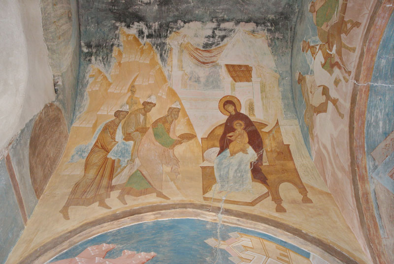 Dionisy's frescoes. “The sons of the Chaldees saw in the hands of the Virgin Him...” (Akathist. Eikos 5)