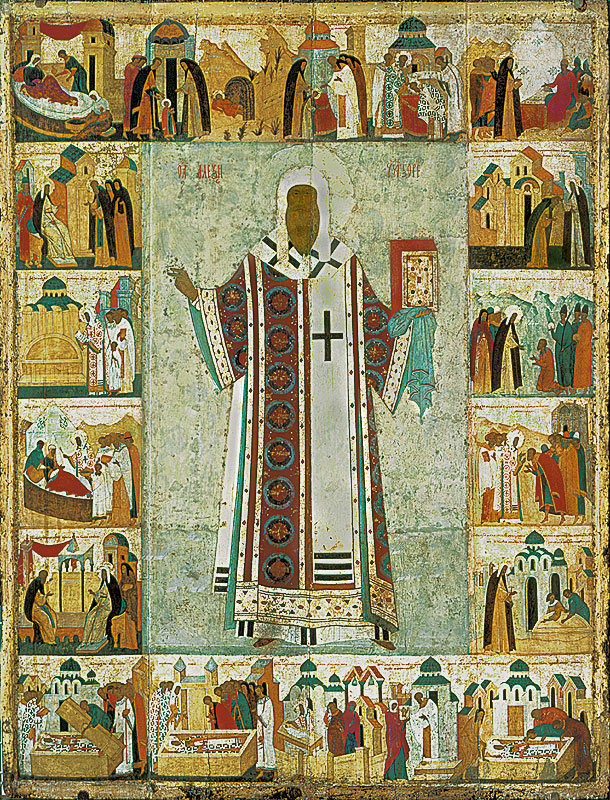 Святой митрополит Алексий с житием. Дионисий и мастерская