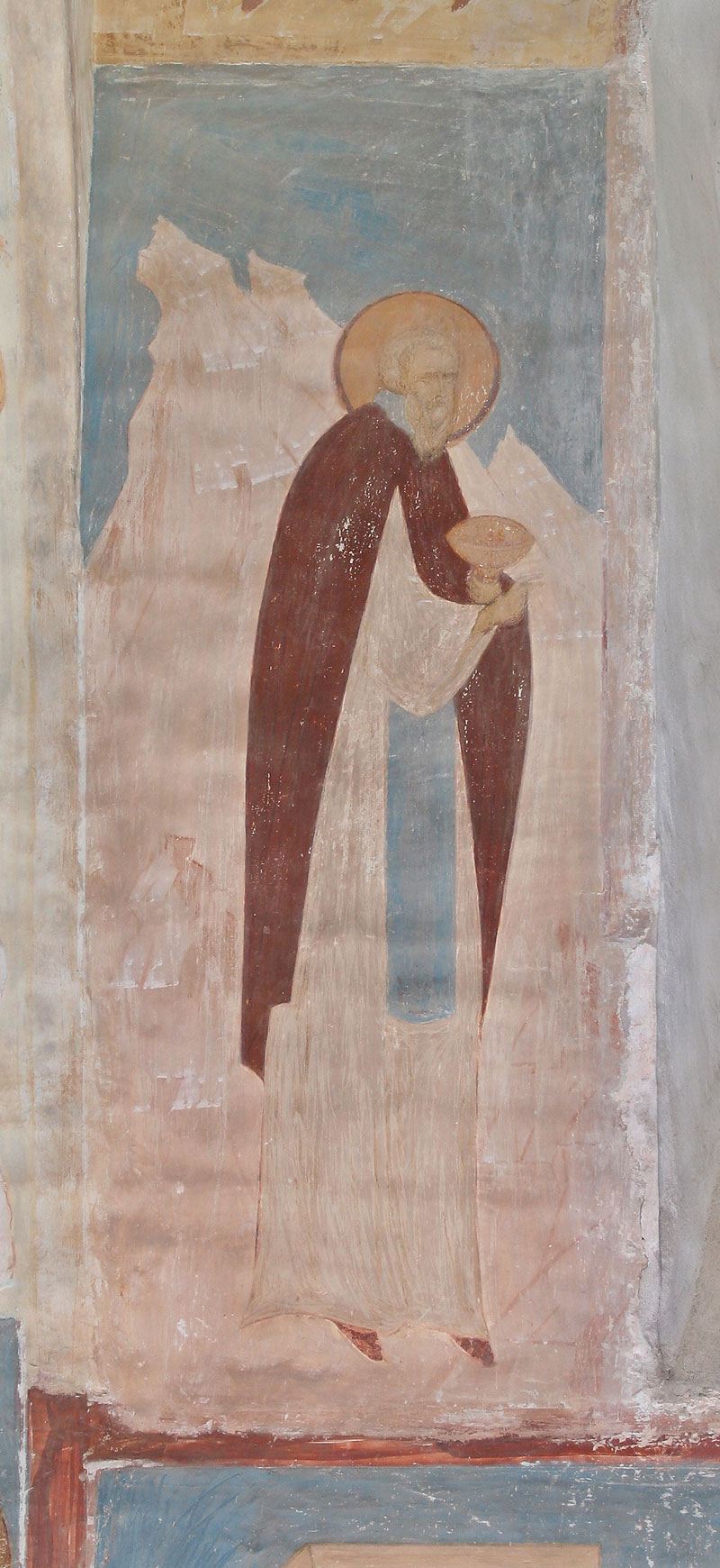 Dionisy's frescoes. Saint Zosimas with Holy Gifts. Holy Communion of Saint Mary of Egypt