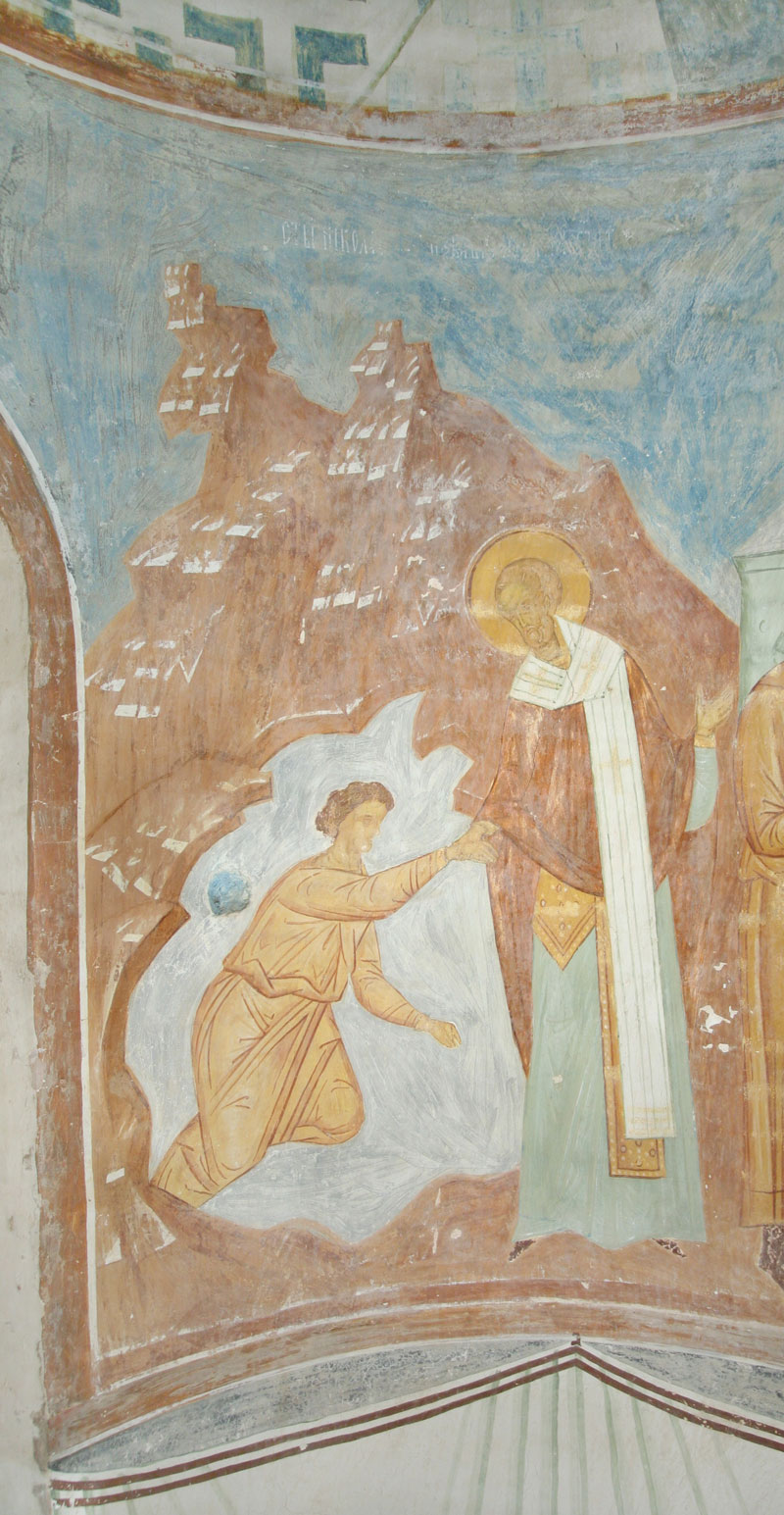 Dionisy's frescoes. Saint Nicholas Saves Adolescent Demetrius from Drowning
