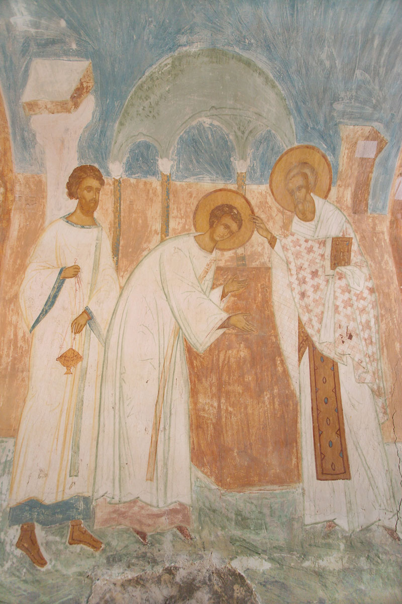 Dionisy's frescoes. Ordination of Saint Nicholas as Deacon